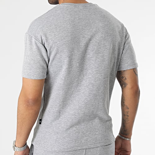 Ensemble Tee Shirt Et Short Jogging Gris Chiné