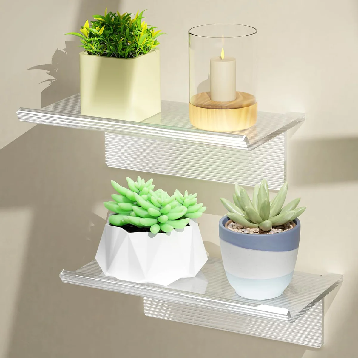 Lot de 2 Étagères sans Perçage de 30 cm pour Salon/Chambre/Bureau/Cuis