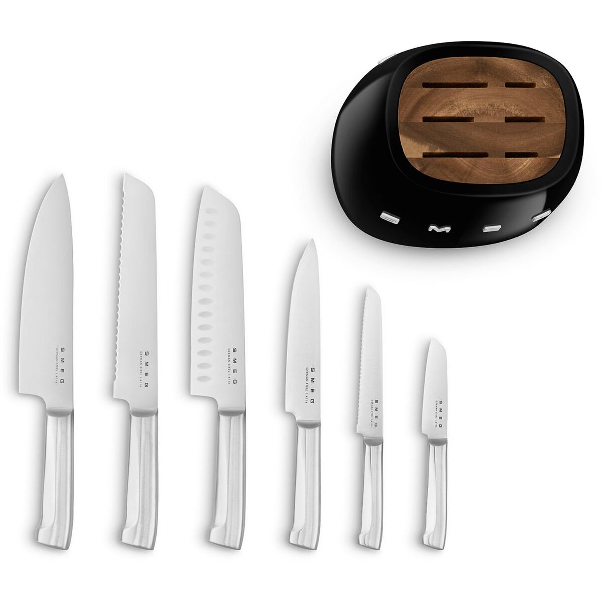 Knivblokk med kniver 6 stk, svart