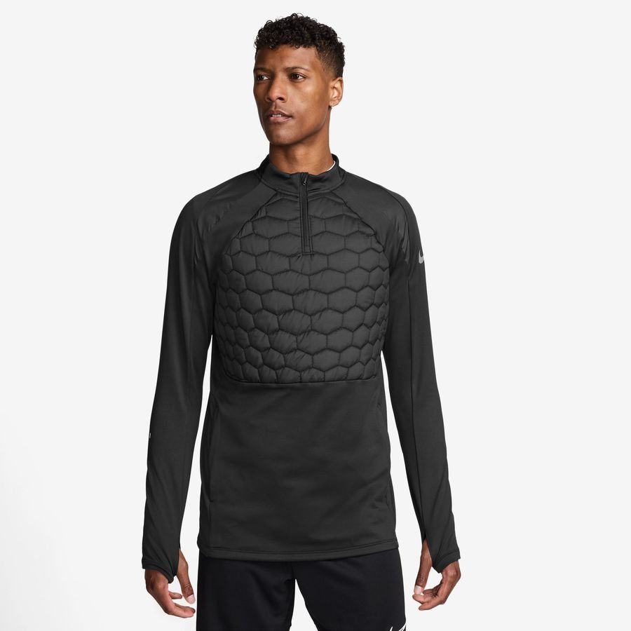 Nike Maillot d'Entraînement Therma-FIT Strike Drill Winter Warrior - Noir/Argenté
