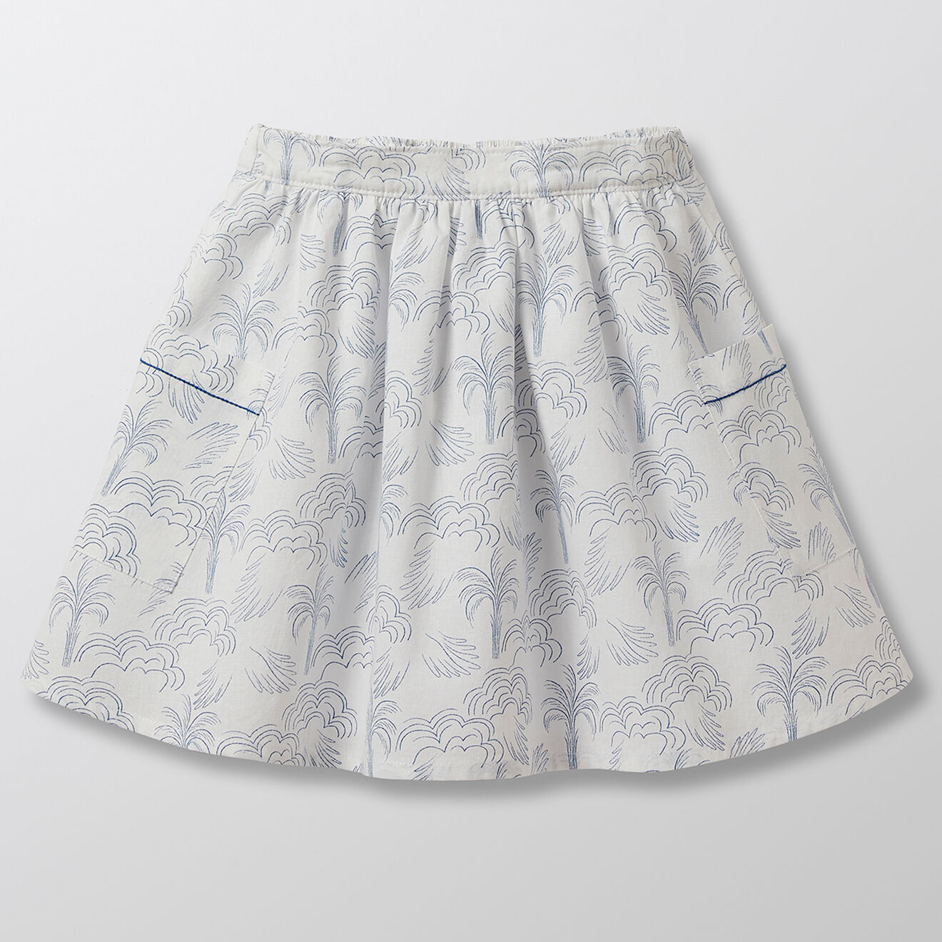 Cyrillus Jupe à poches en Coton & Lin blanche
