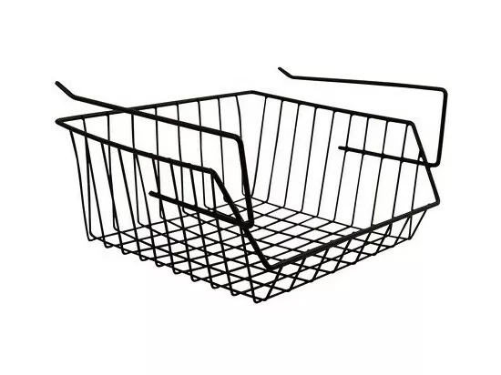 Panier de rangement suspendu à étagère 30x27x16,5cm en Acier Noir mat MSV