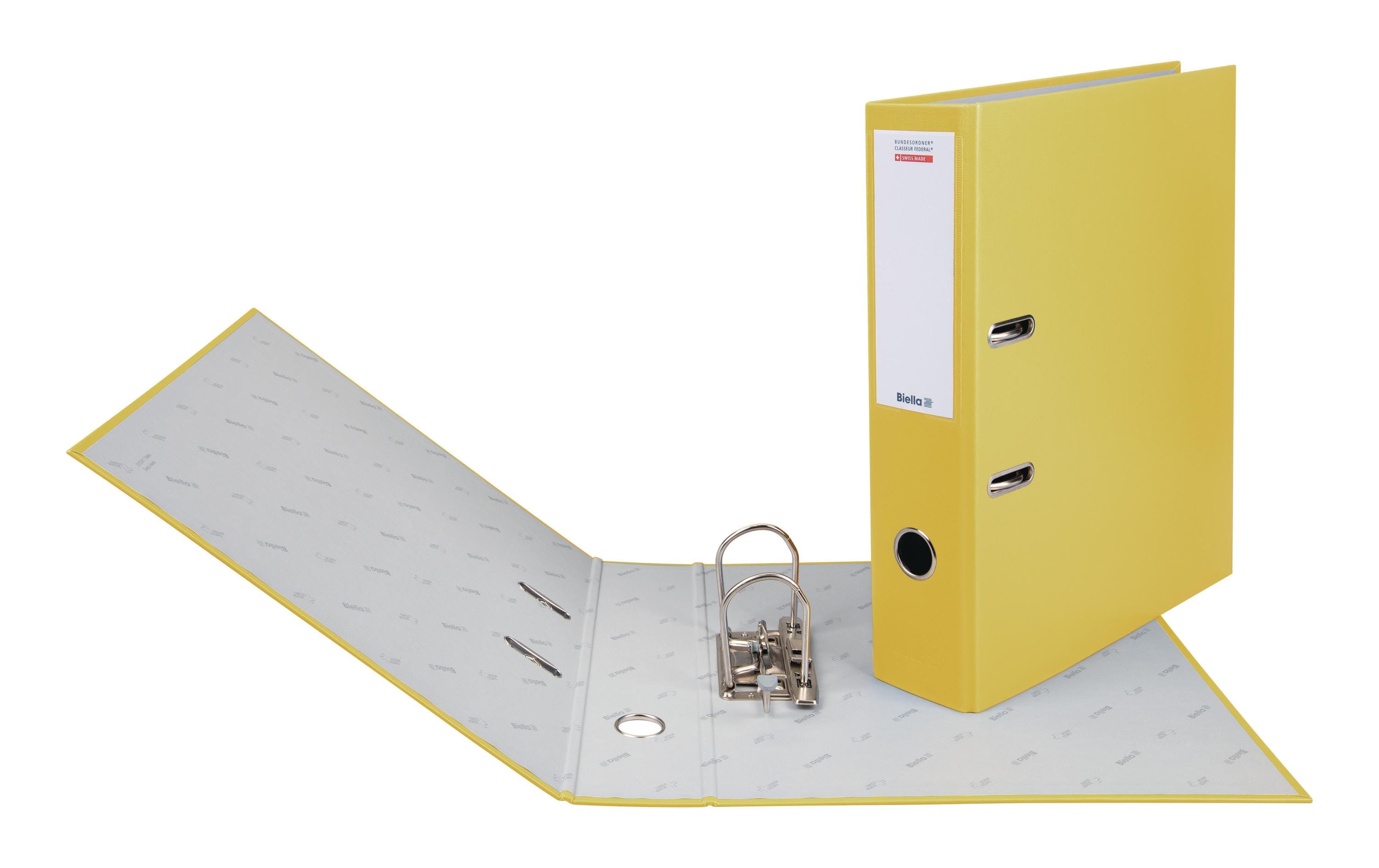 Bundesordner A4 7 cm, GelbMit Hebelmechanik Strong und mit Druck-Niederhalter