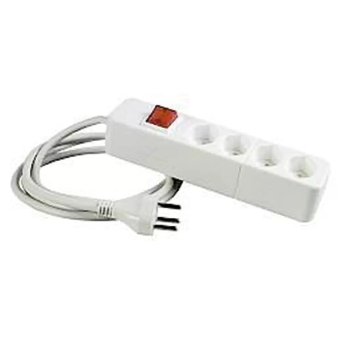 Steckdosenleiste mit Schalter weiss
