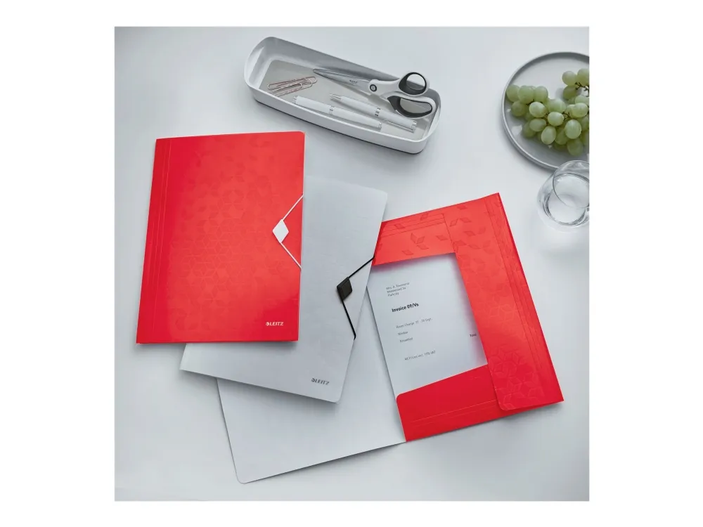 Leitz WOW - 3-folds mappe - for A4 (210 x 297 mm) - kapacitet: 150 ark - rød