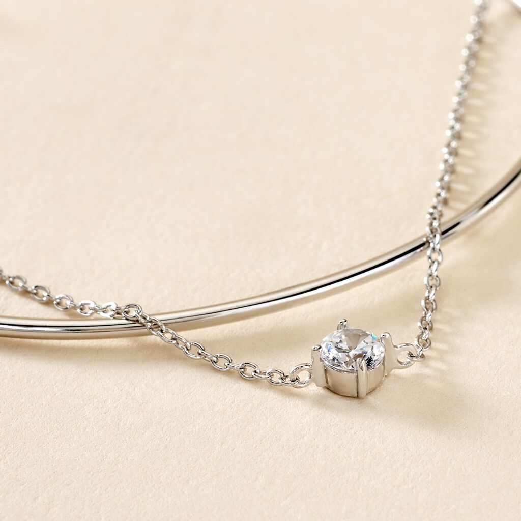 Bracelet Jonc Ruth Argent Blanc Oxyde De Zirconium
