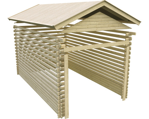 Blokplank garage Karibu 40 mm 435 x 572 cm naturel