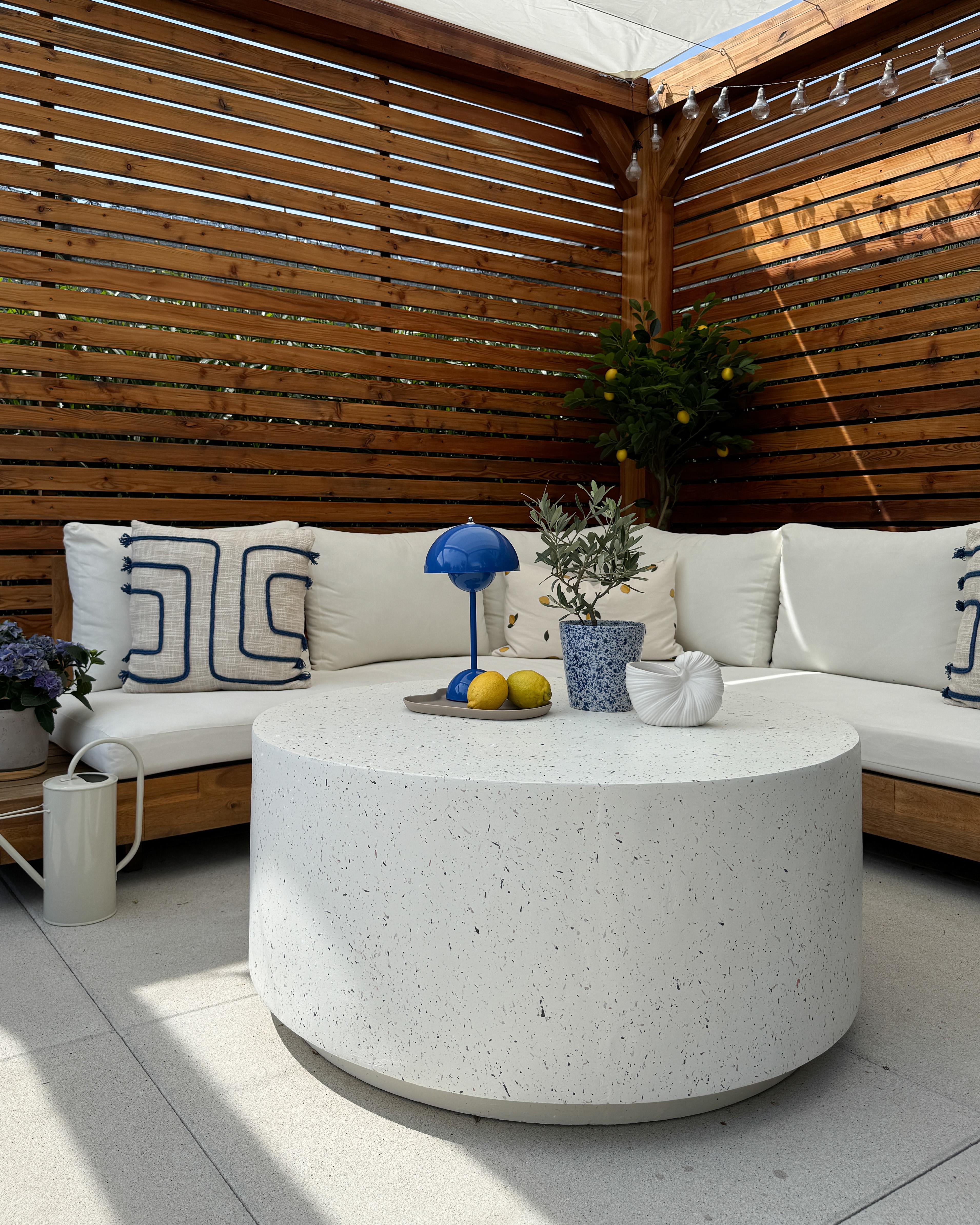 Salontafel TREZZO 90 cm 90 cm Terrazzo-effect Wit terrazzo