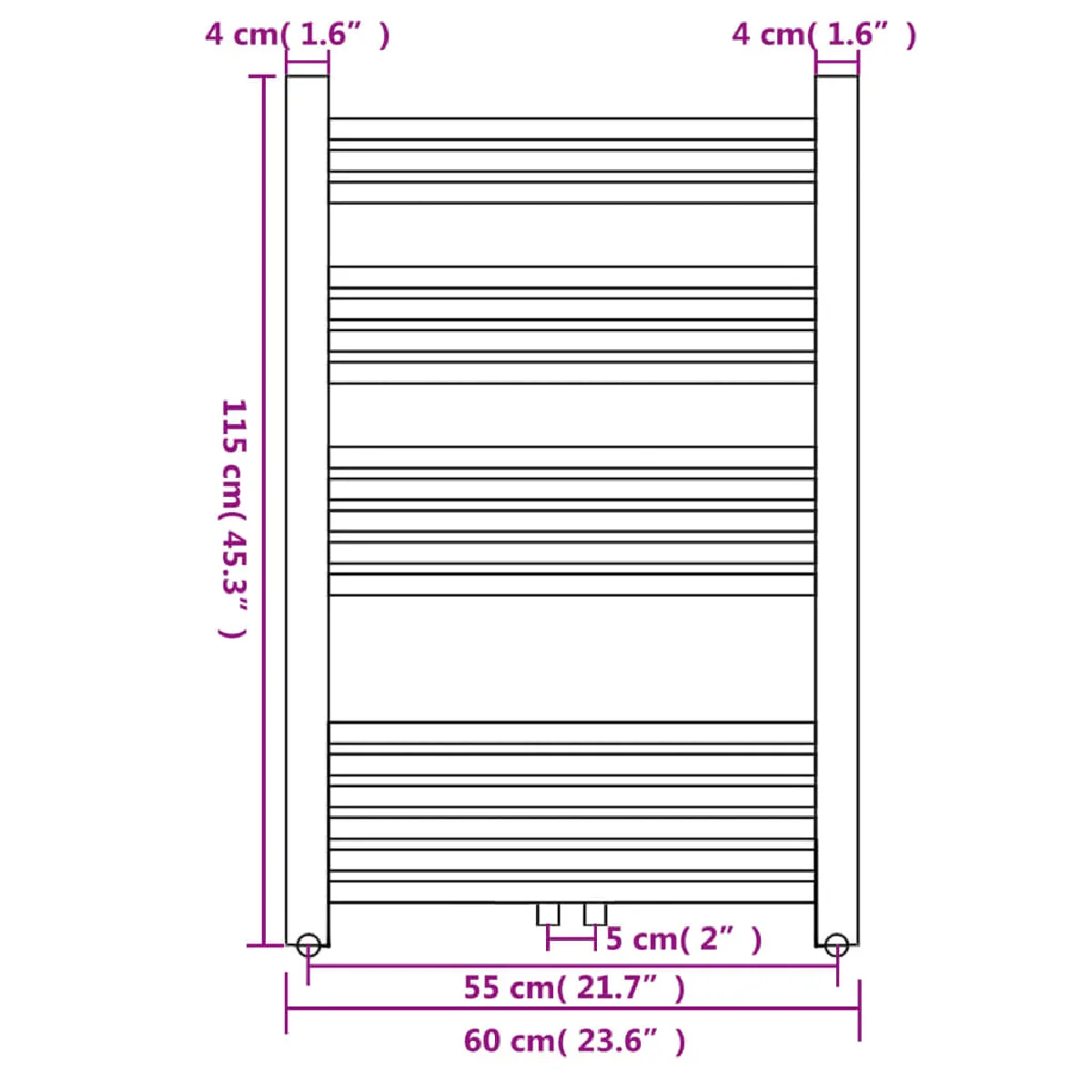 vidaXL Radiateur Sèche-Serviettes Vertical