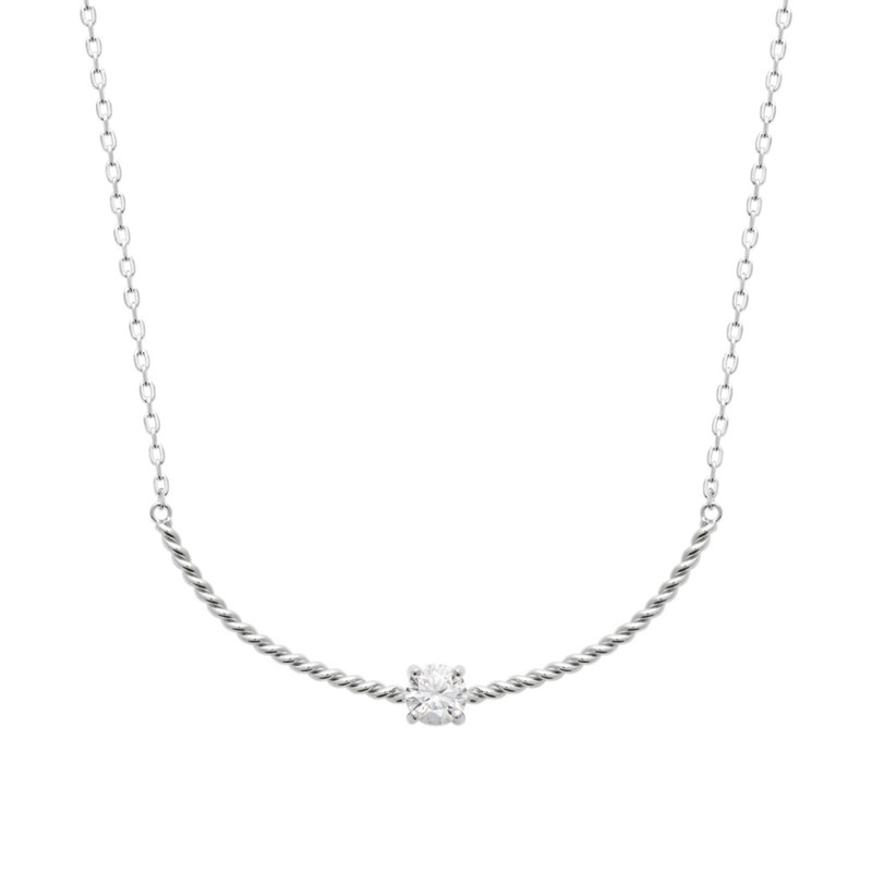 Collier Femme - Argent 925 - Oxyde de zirconium - Longueur : 45 cm