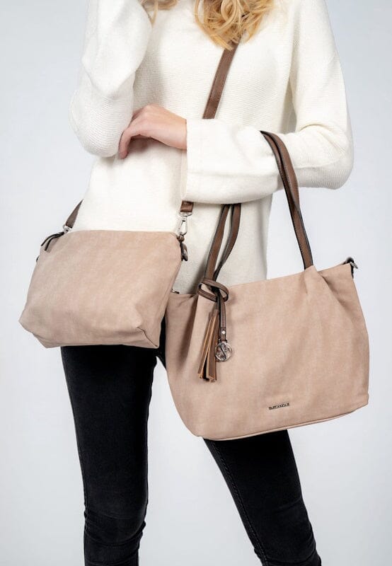 Emily & Noah Elke Bag in Bag Shopper M Sand Combi