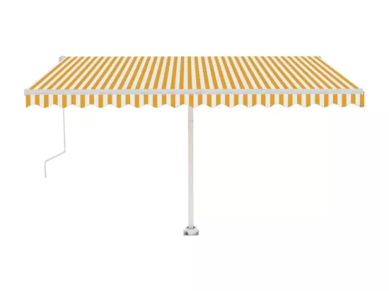 Auvent automatique capteur de vent/LED 400x300cm Jaune et blanc