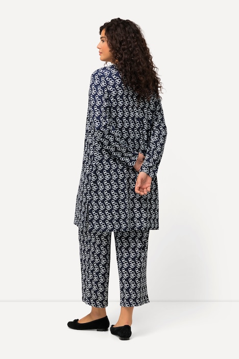 Jerseyjacke, Ringmuster, A-Linie, V-Ausschnitt
