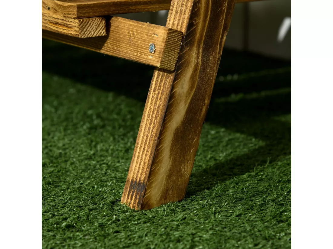 Étagère à plantes forme pyramidale échelle pliante avec 3 étagères - dim. 80L x 37l x 93H cm - bois sapin traité carbonisation
