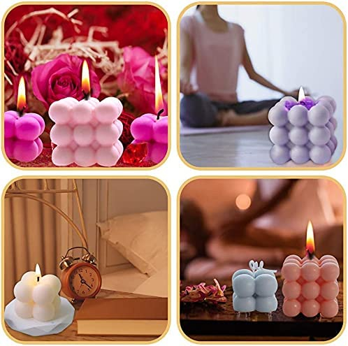 (2er Set) Silikon Cube Form DIY Wachs Kerzen Giessen - Bubble
