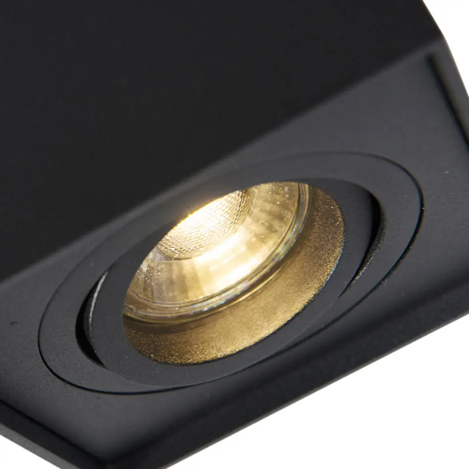Qazqa opbouwspots quadro zwart gu10