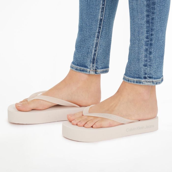 Calvin Klein Flatform Logo Teenslippers Dames