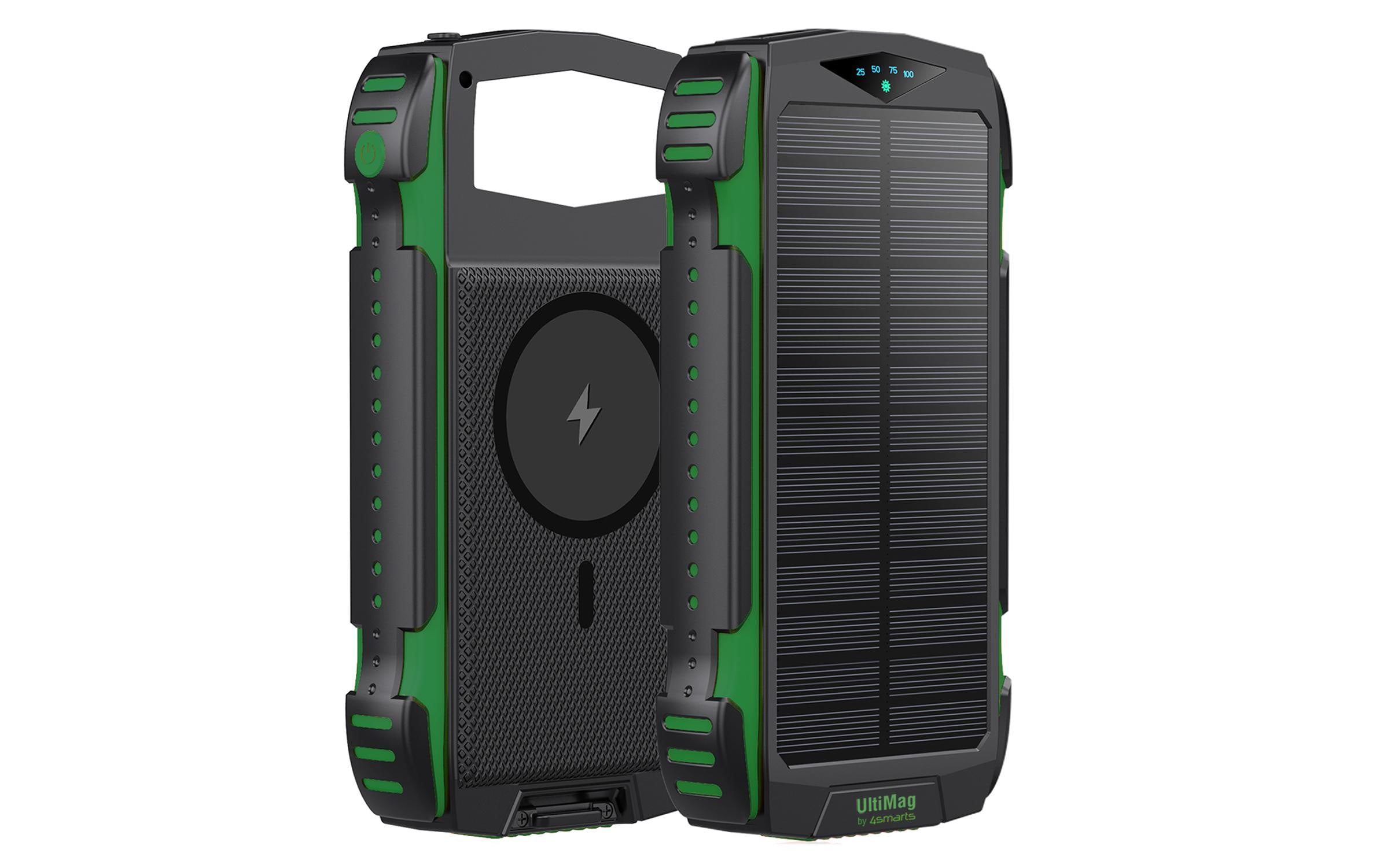 Solar-Powerbank Rugged TitanPack UltiMag 20000 mAhRobuste, wasserdichte Outdoor 20000-mAh-Powerbank mit integriertem Qi-Charger und Solarpanel