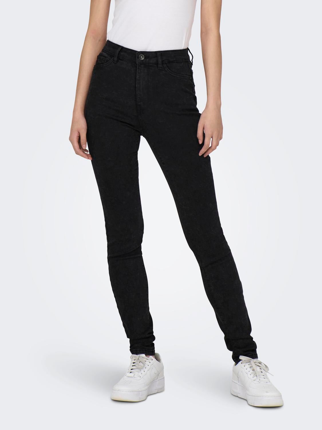 ONLROSE Hohe Taille Skinny Fit Jeans Washed Black