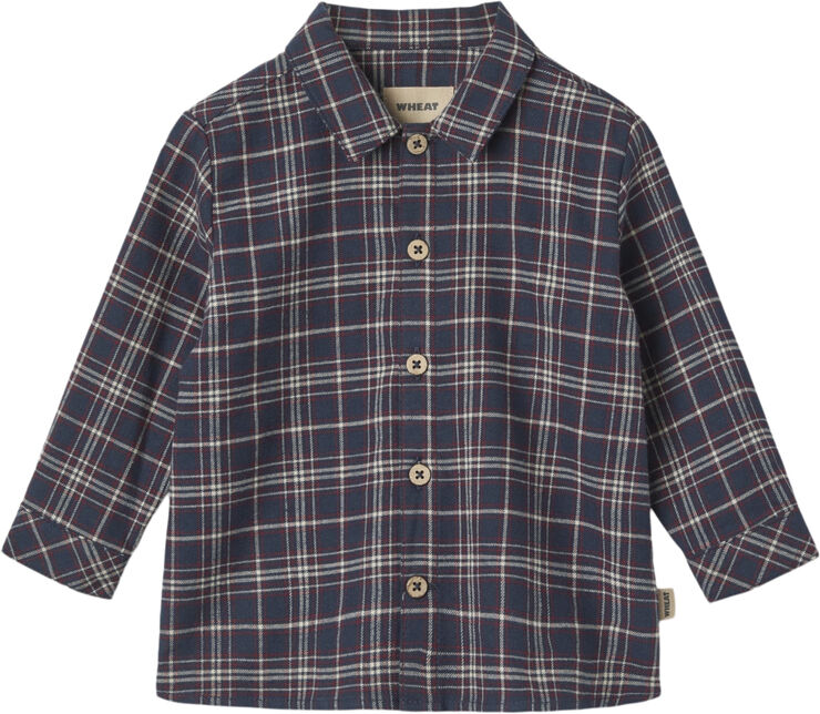 Wheat Natkjole Iben Navy check