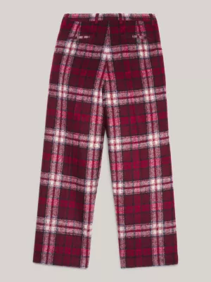 Calças de corte reto com estampa xadrez tartan