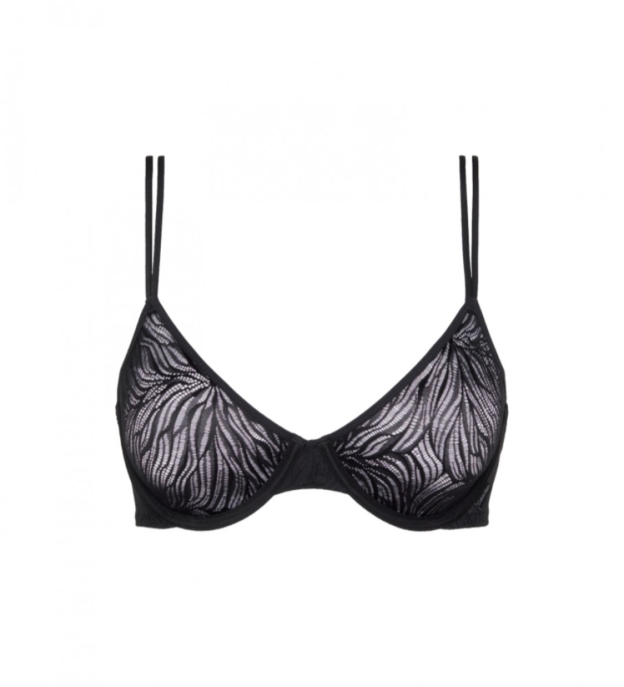 Sutiã Calvin Klein Demi Sheer Marquisette, Preto