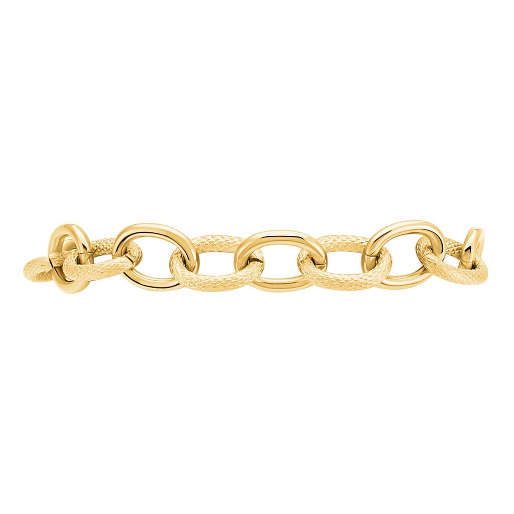 Bracelet Aelia Maille Alternee Acier Jaune
