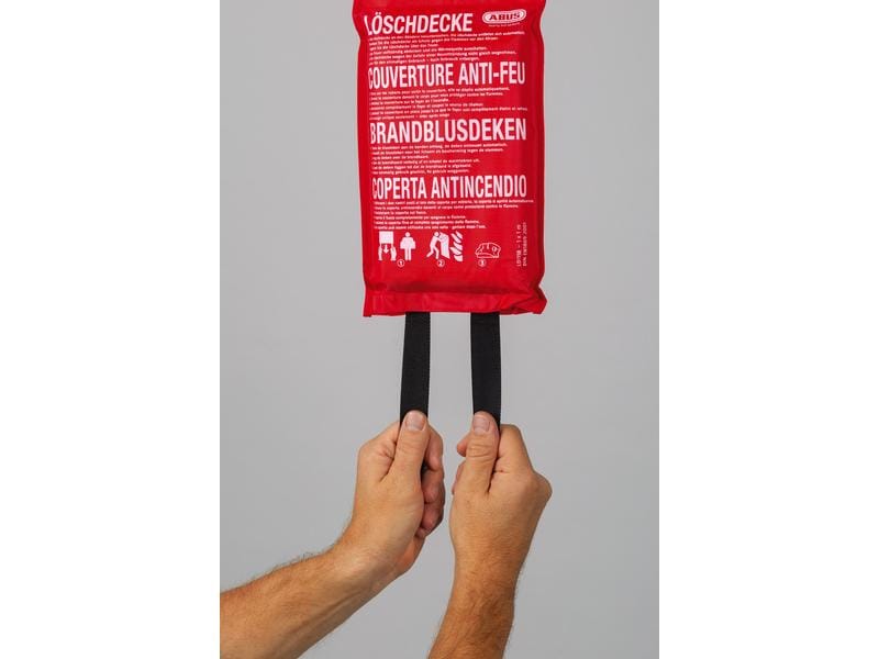 Abus Löschdecke LD1118 100 x 100 cm Kleinere Fettbrände in der Küche, von Fritteusen und Fettbackgeräten im Keim ersticken