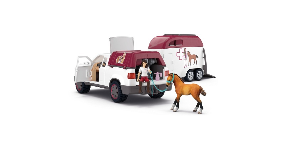 SchleichHorse Club - Mobiele dierenarts met aanhanger speelgoedvoertuig  (42704)
