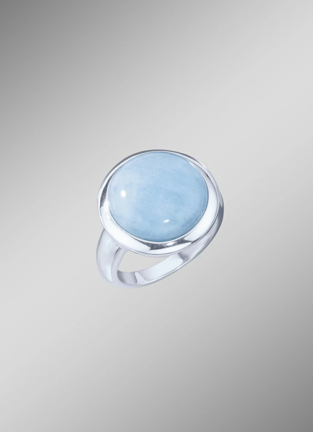 Damenring mit echt Milky-Aquamarin