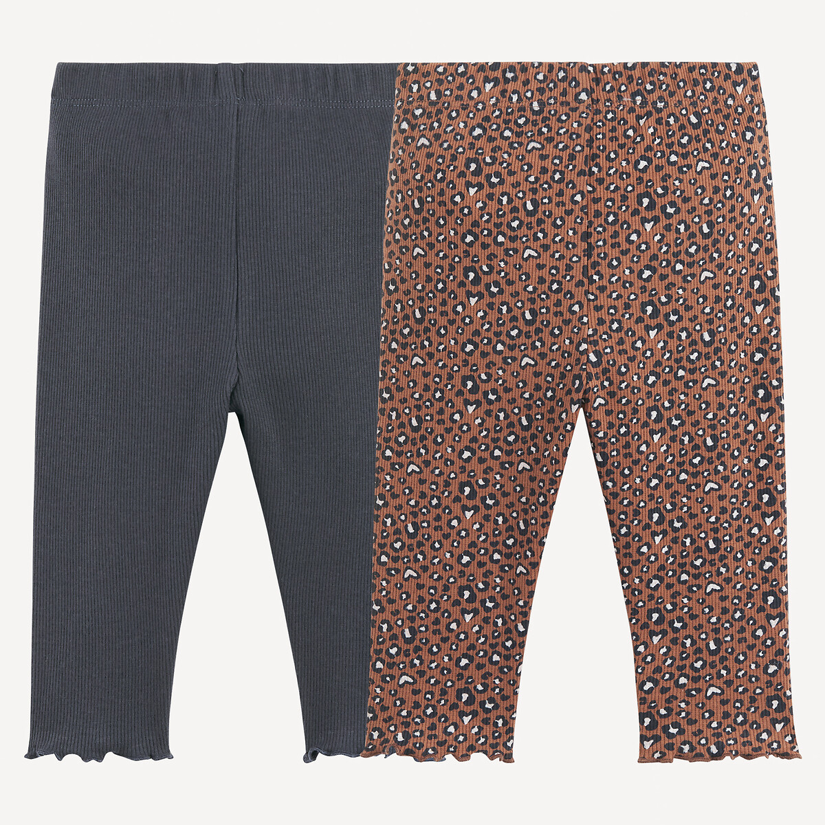 COLEÇÃO LA REDOUTE<br>Conjunto de 2 leggings caneladas