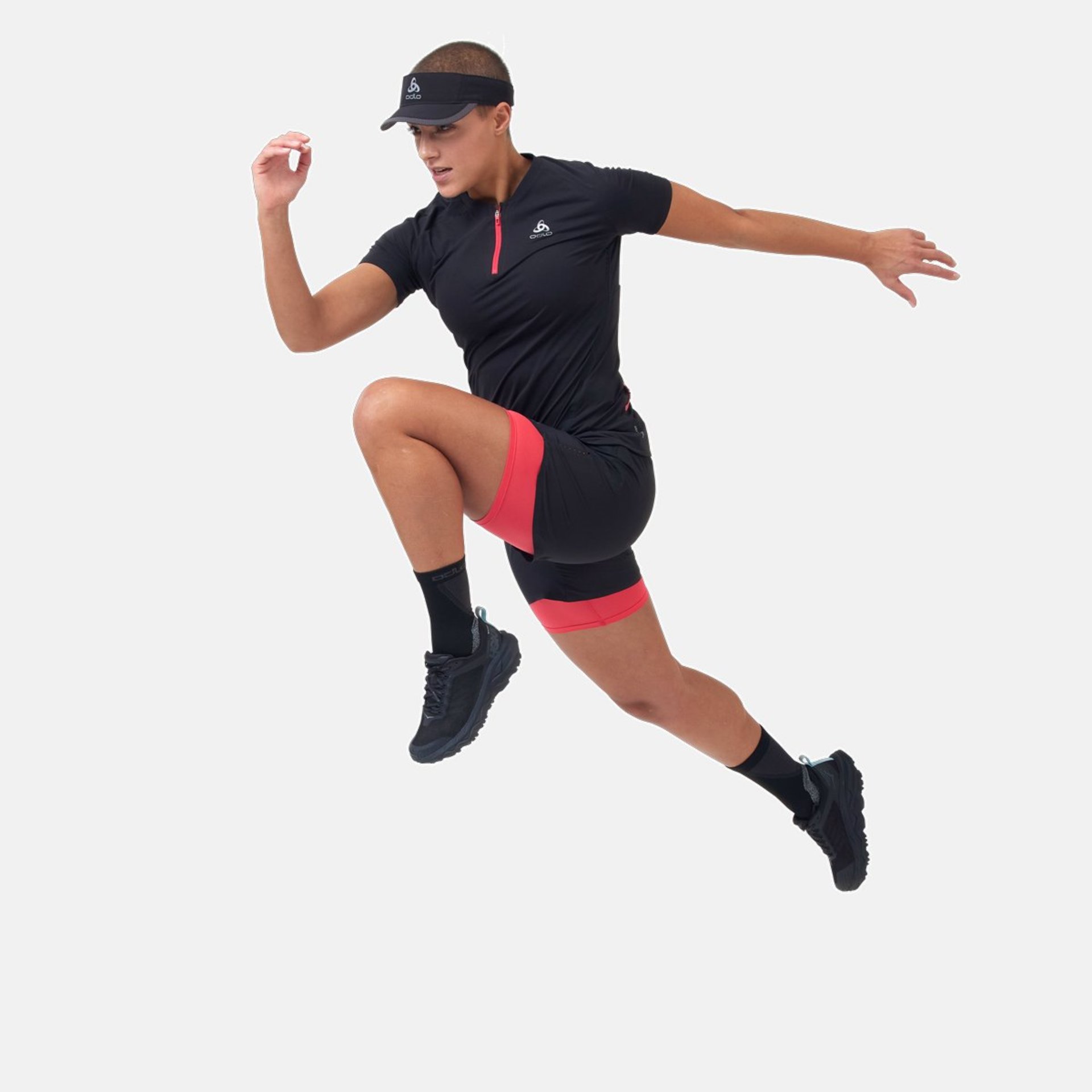 Odlo Axalp Trail Hardloopshirt Korte Mouwen Zwart/Roze Dames