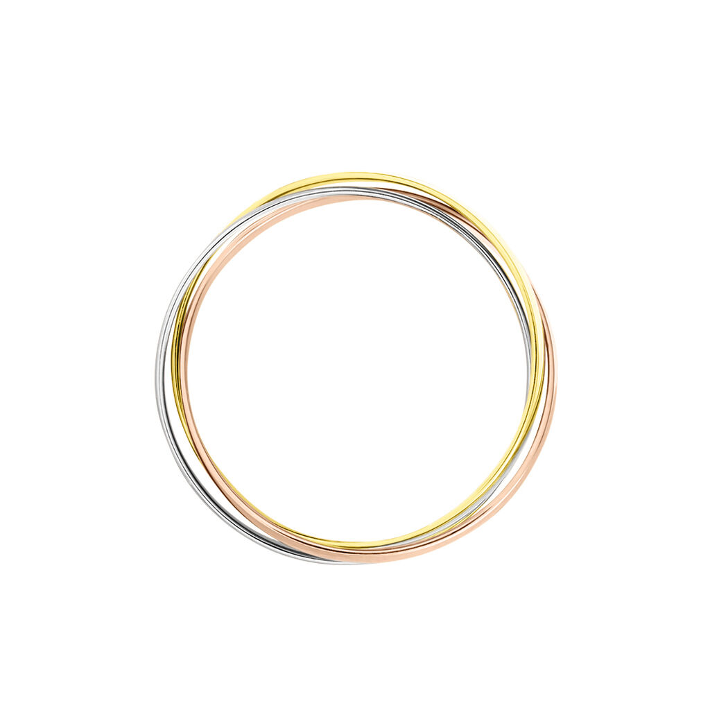 Alliance Entrelacee Ruban Plat Or Tricolore