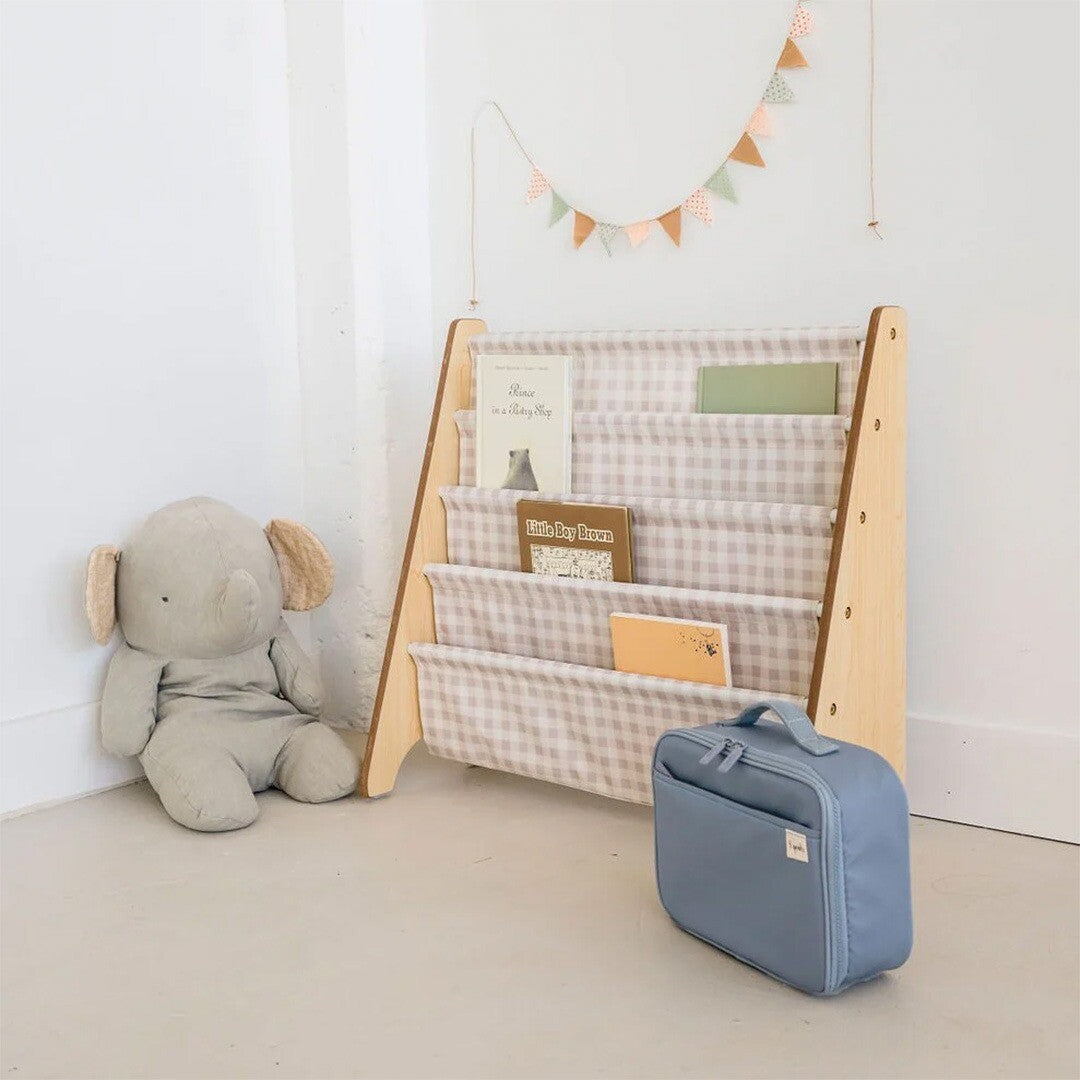 3 sprouts kinderboekenrek - beige gingham