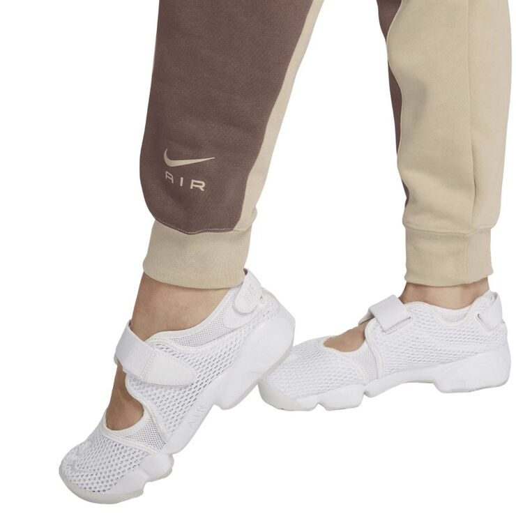 Nike air mid rise fleece pants Fossil stone/plum eclipse/foss