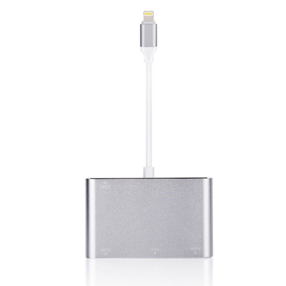 Lightning auf HDMI / VGA / Audio Hub Adapter für Apple iPhone / iPad - Silber