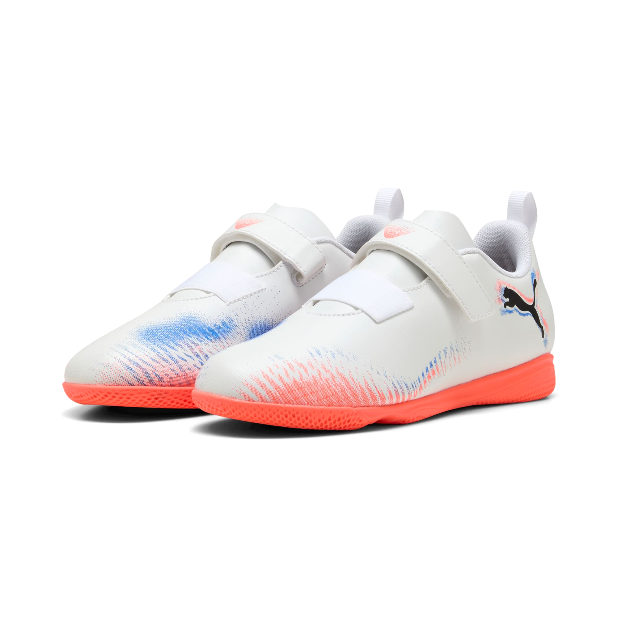 Future 8 Play V IT Junior PUMA White/PUMA Black/Glowing Red