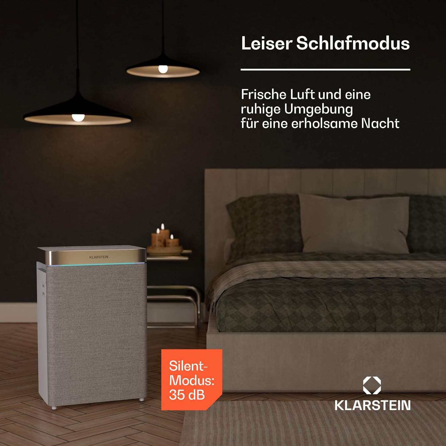 Klarstein AireLux Luftreiniger – HEPA & Aktivkohlefilter, CADR 400 m³/h, Smart WiFi Steuerung, Leiser Betrieb, UV-C Desinfektion, Für Räume Bis 40 m², 6,2L Wassertank