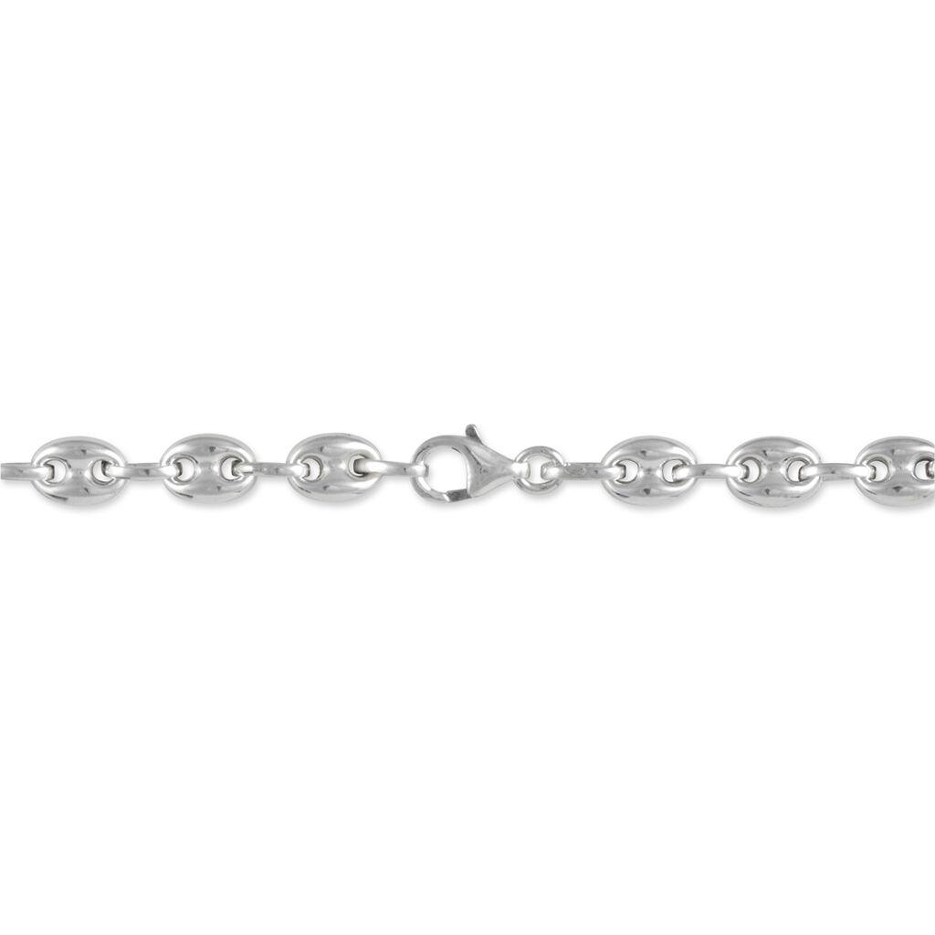 Collier Carrus Maille Grain De Cafe Argent Blanc