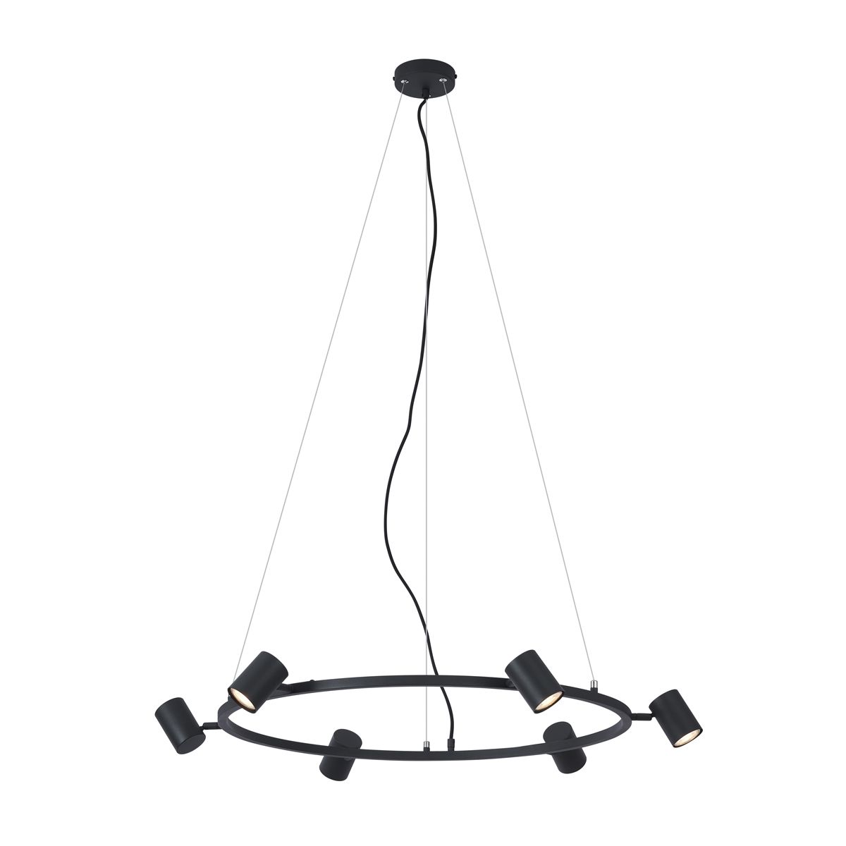 Moderne hanglamp zwart 6-lichts - Jeana Circle
