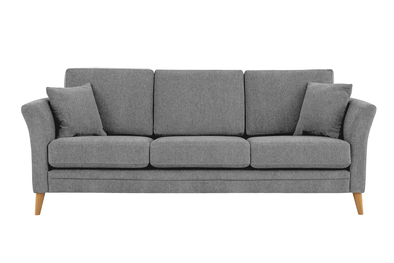 Eden 3-seter sofa Tekstil Thor 3 Grey med ben i eik natur (15137).