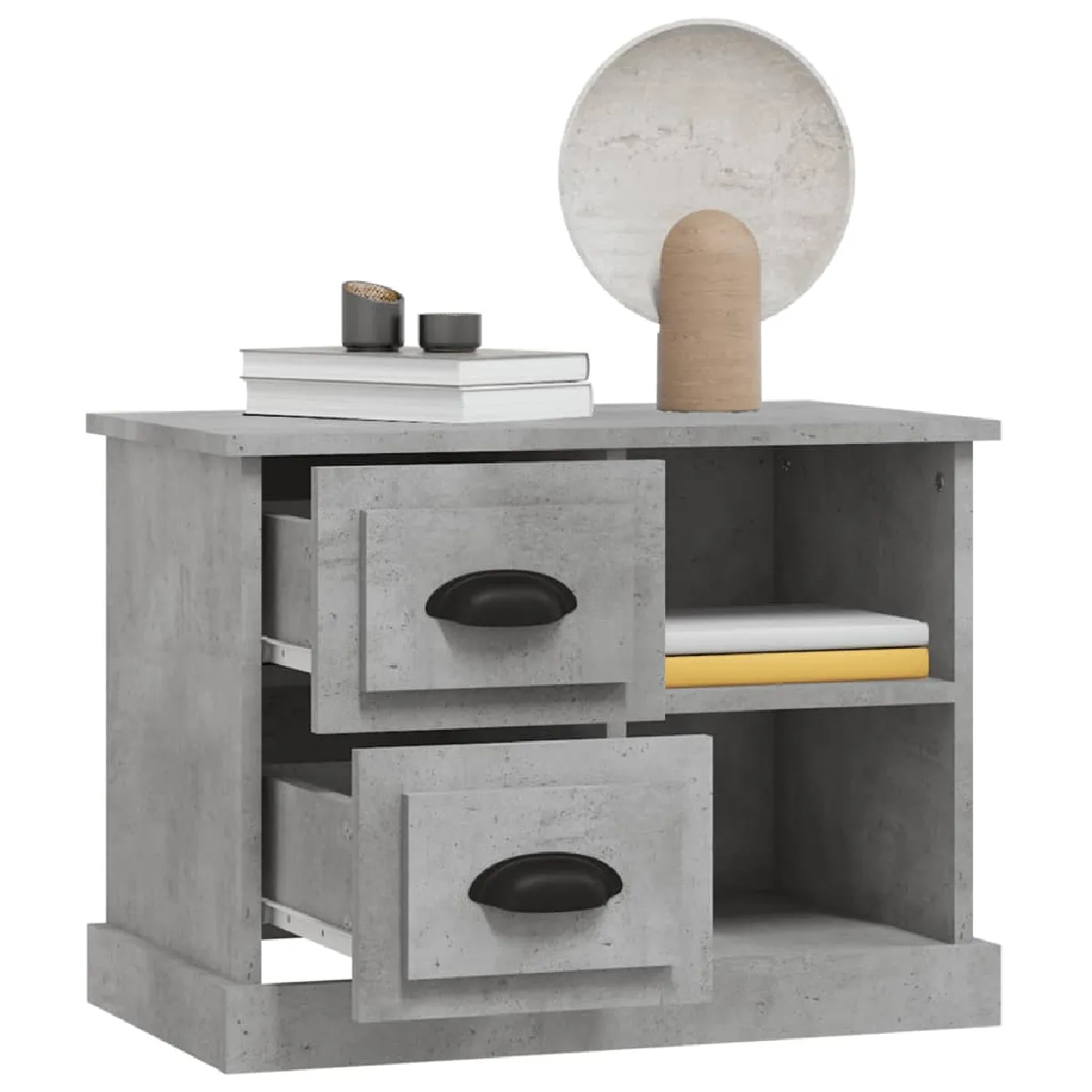 vidaXL Table de Chevet Gris Béton 60x35,5x45 cm
