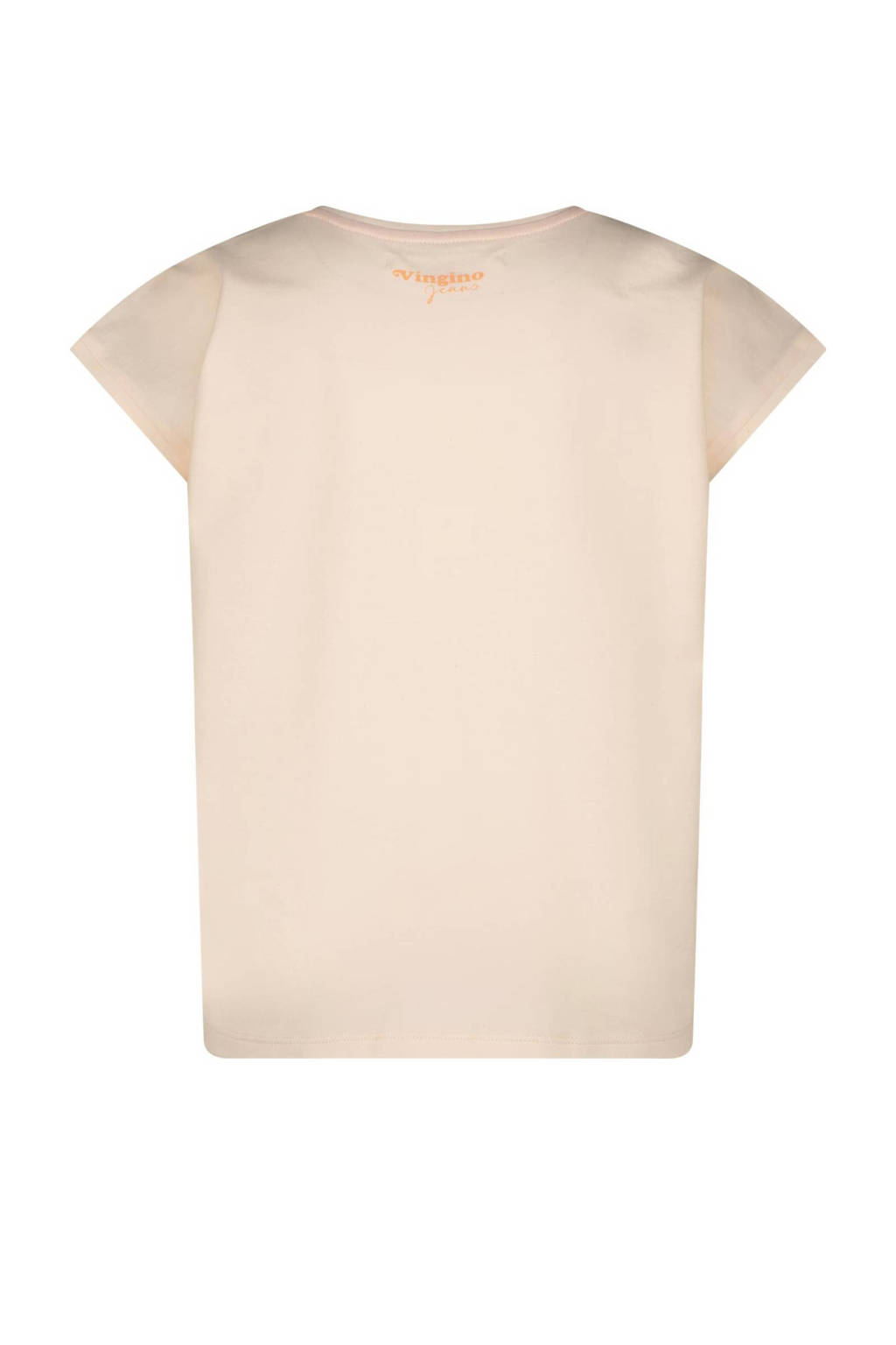 Vingino T-shirt Helen met tekst pasteloranje