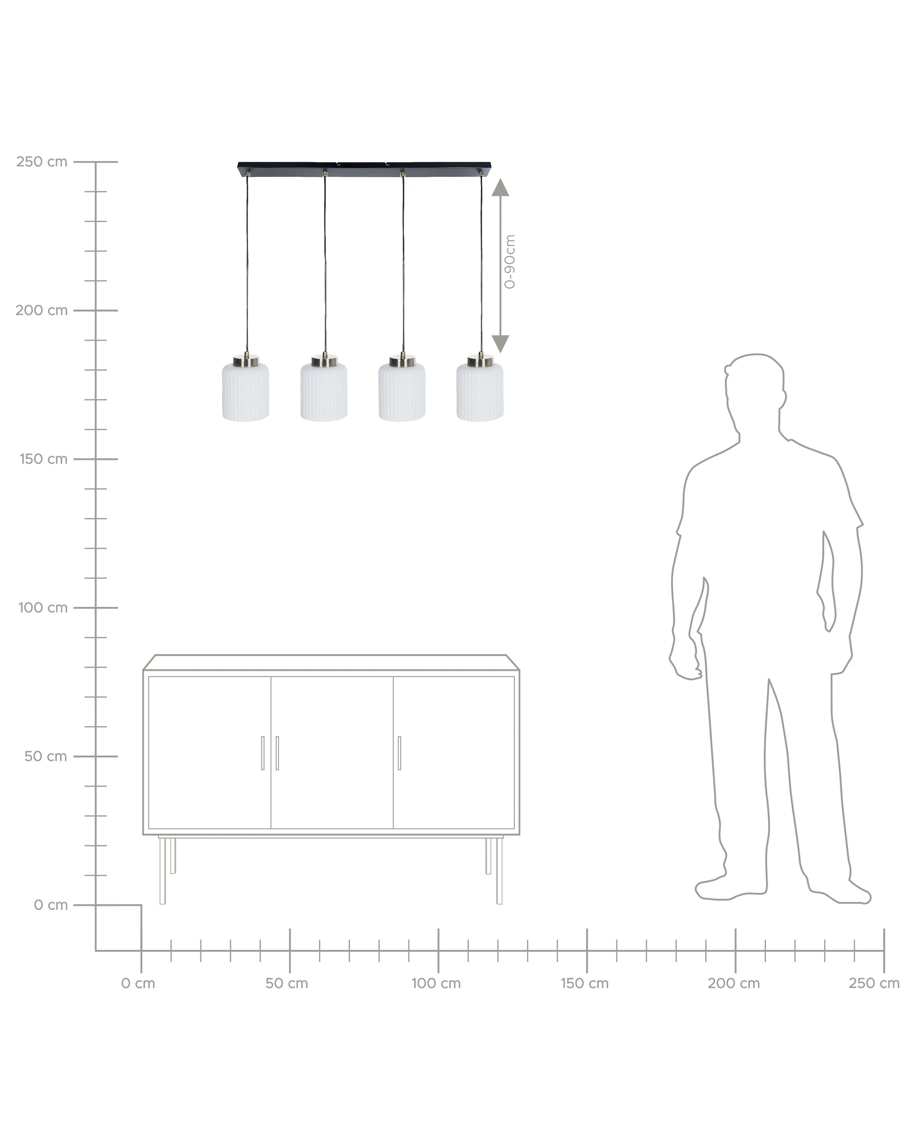 Hanglamp CAUDELO Metaal Zwart/wit
