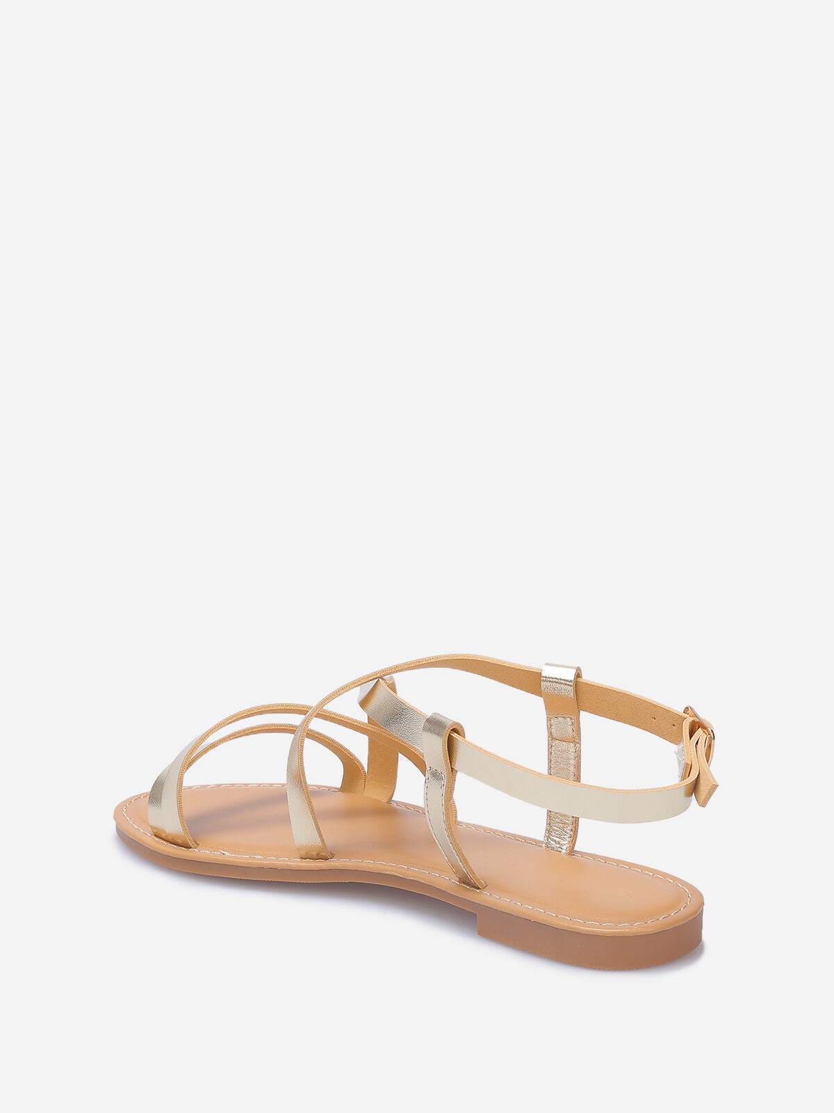 Nu-pieds à multiples brides- Doré