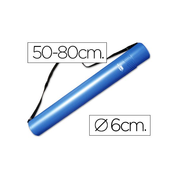 LiderPapel Tubo Porta-desenhos Extensível 80cm Blue - PP07