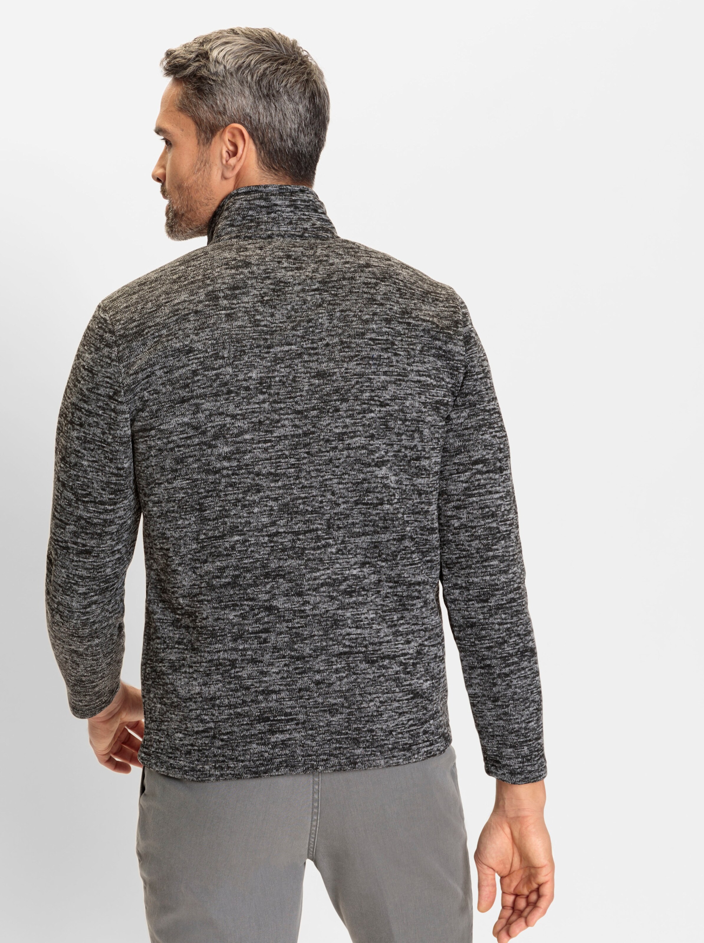 Catamaran Strickfleece-Shirt in dunkelgrau-meliert