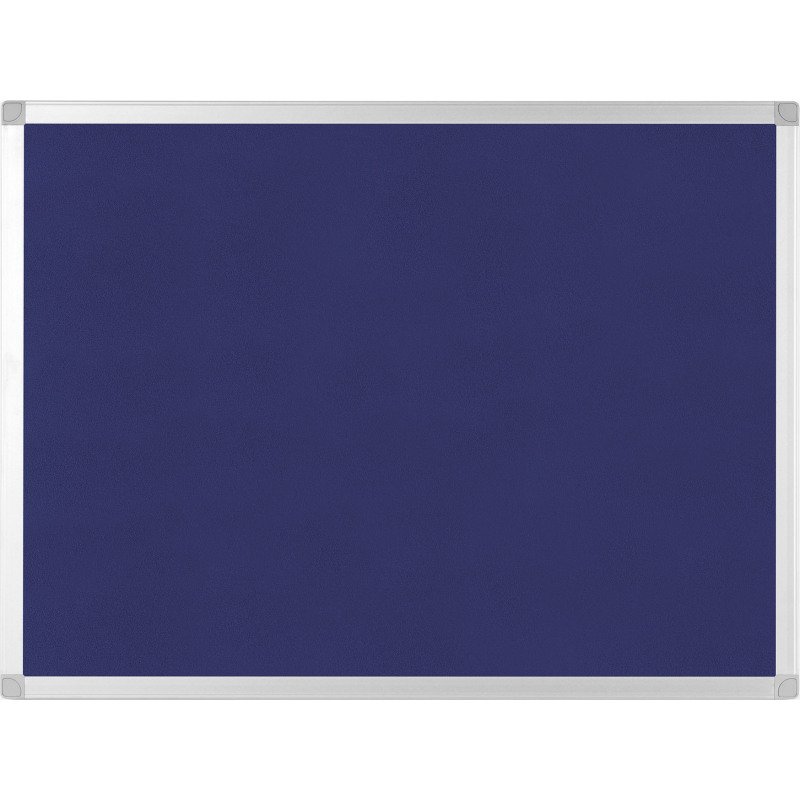 Tableau d'affichage en feutre bleu Ayda de Bi-Office, cadre en aluminium, 60 x 45 cm