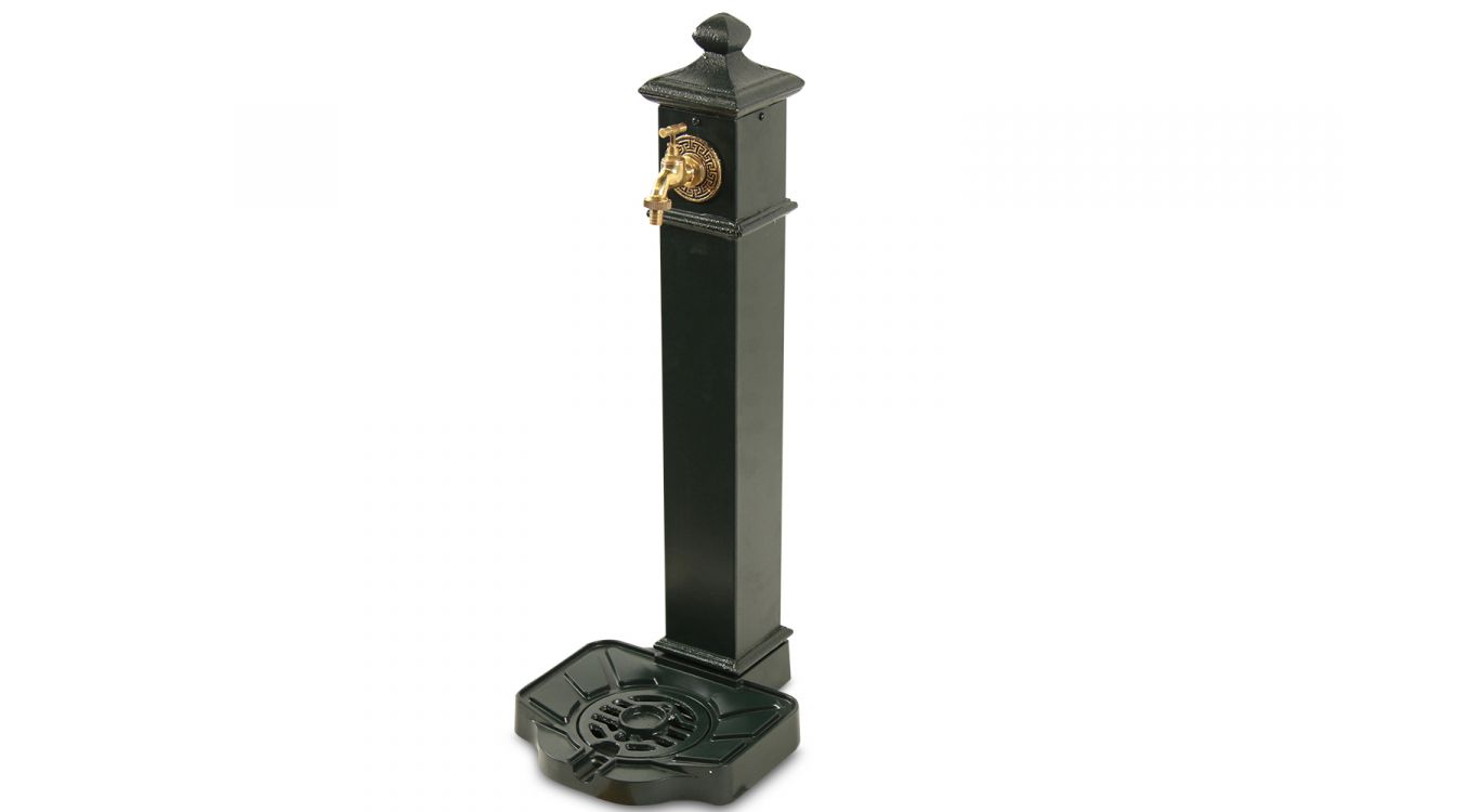 Fontaine de jardin aluminium, métal vert 33x29x80cm - aluminium-métal