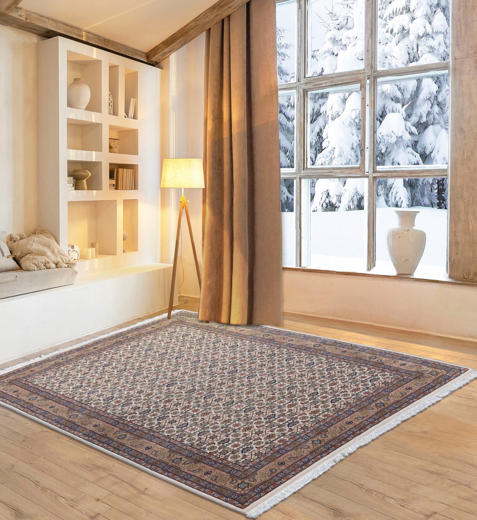 my home Orientteppich »BH Oriantal« rechteckig 12 mm Höhe reine Wolle, handgeknüpft, orientalisches Design, mit Fransen